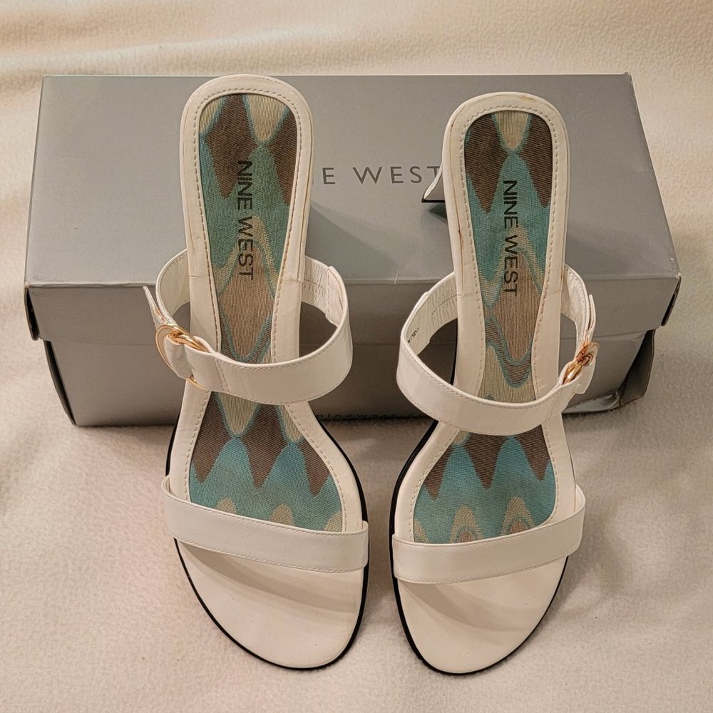 #28 - Nine West white sandals